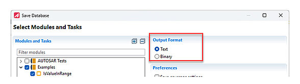 ASCII Module tasks in TESSY Screenshot of ASCII Module tasks in the Unit Test Tool TESSY